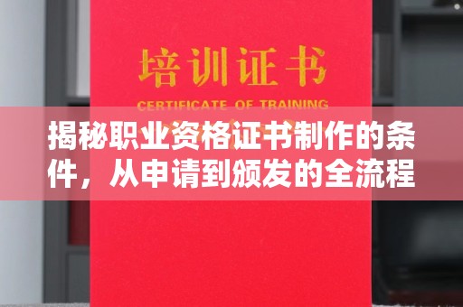 大东揭秘职业资格证书制作的条件，从申请到颁发的全流程解析